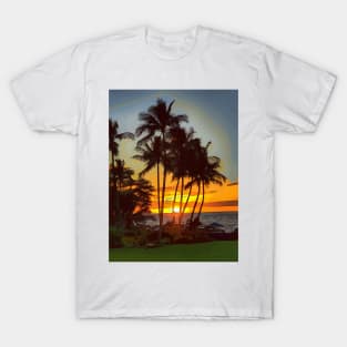 Sunset over the ocean in Maui Hawaii T-Shirt